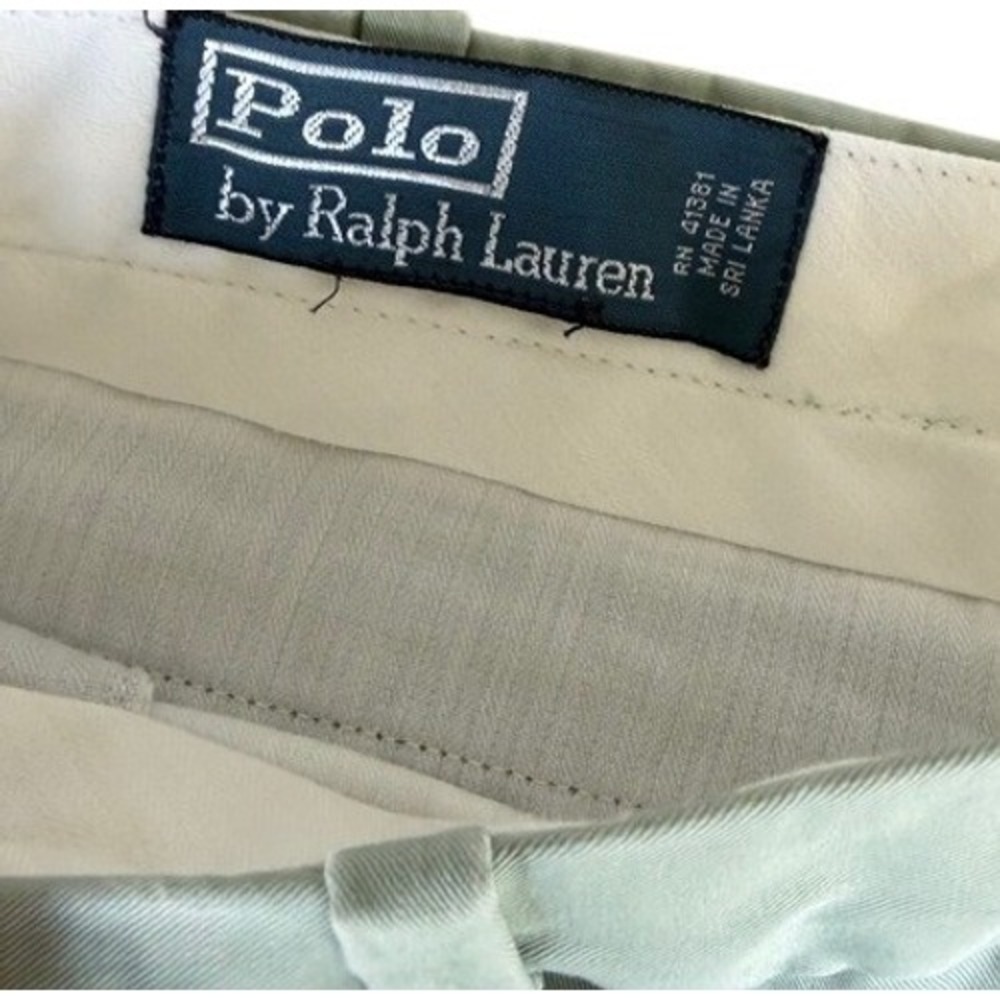 Polo Ralph Lauren Mens Sage Green Cotton Chino Shorts Size 38 Flat Front Classic - Picture 4 of 7